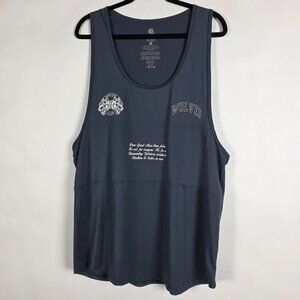 Darc Sport Dry Wolf Activewear Mens XL Sleeveless Blue Graphic Tank Top